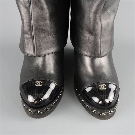 chanel fold over boots